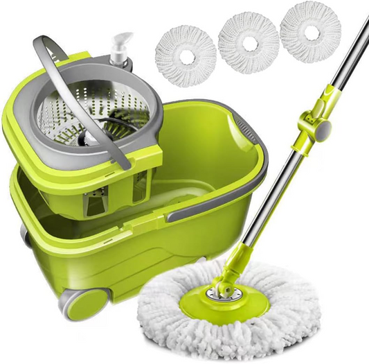 Spin Mop and Bucket with Wheels 360° Spinning Mop Floor Cleaning System