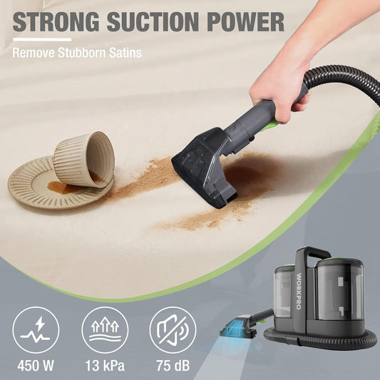 Carpet and Upholstery Cleaner, Portable Spot Cleaner 450W Lightweight Handheld Deep Cleaner Machine for Pet Stains,Rug, Mattress, Car Seat and Curtain