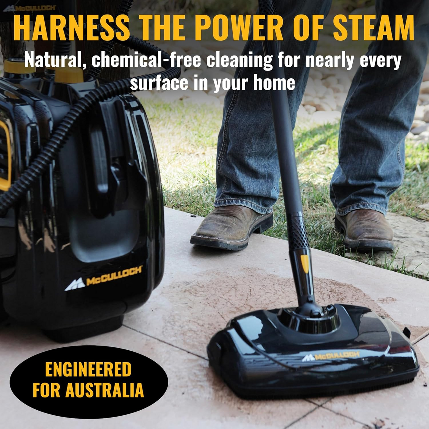 McCulloch MC1385 Deluxe Canister Steam Cleaner – 120-Min Steam