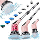 Electric Spin Scrubber,  New Cordless Cleaning Brush with 8 Replaceable Drill Brush Heads, Tub and Floor Tile 360 Power Scrubber Mop with 54 Inch Adjustable Handle for Bathroom Kitchen Car