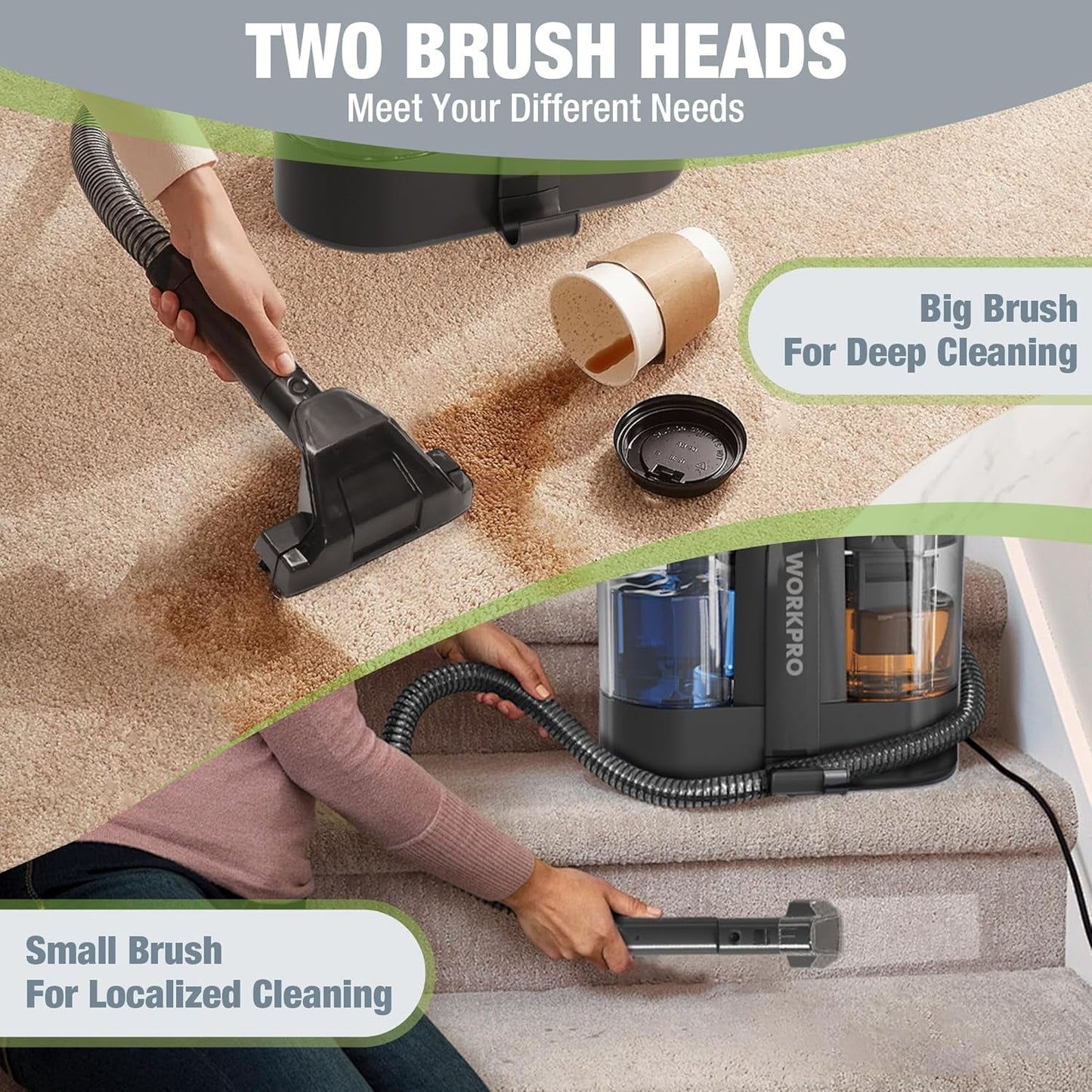 Carpet and Upholstery Cleaner, Portable Spot Cleaner 450W Lightweight Handheld Deep Cleaner Machine for Pet Stains,Rug, Mattress, Car Seat and Curtain