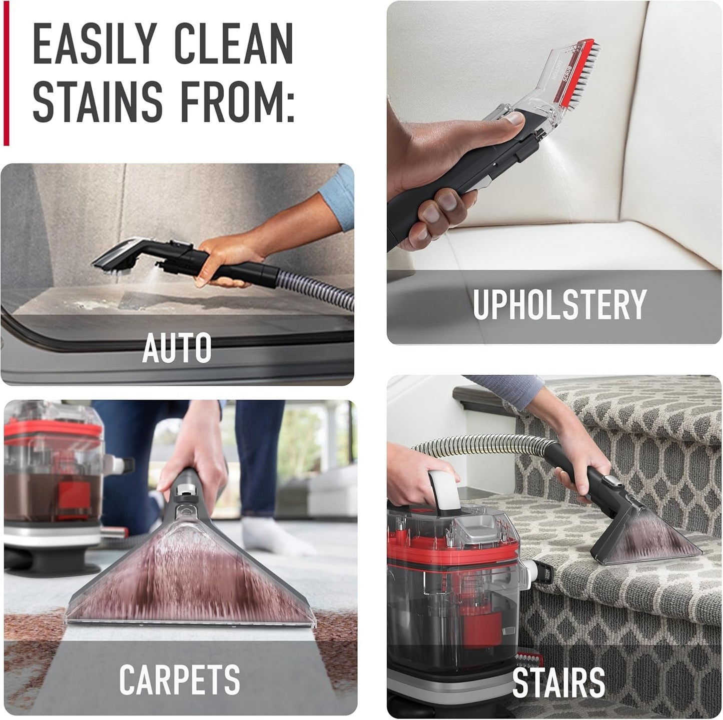 Cleanslate Spot Cleaner, Powerful Portable Carpet and Upholstery Washer with Multi-Tool Kit, Multi-Purpose Stain Remover