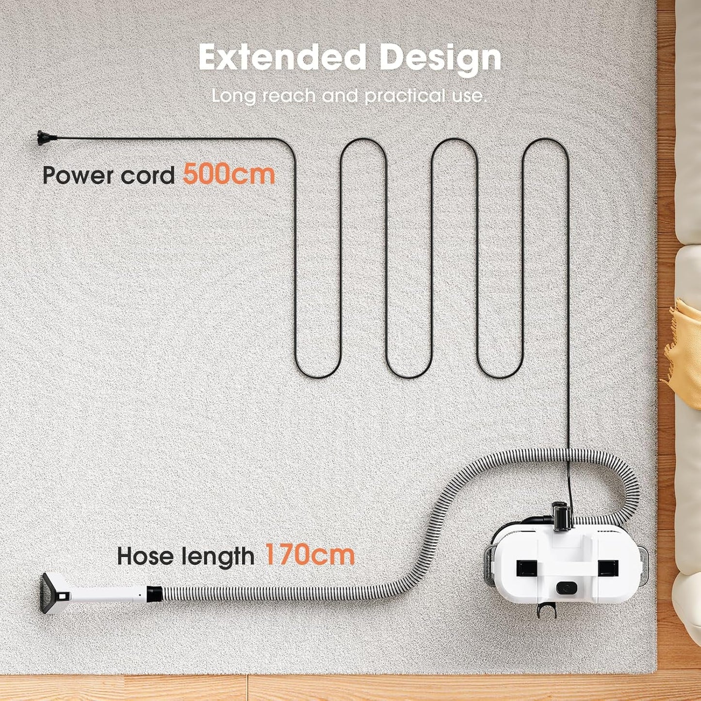 Carpet Spot Cleaner 450W Motor - 13.5Kpa Suction Upholstery Cleaner Machine, Handheld Portable Carpet Cleaner with Self-Cleaning Deep Cleaning for Pet Stain, Couch, Area Rug and Car