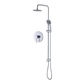 WELS 8" Rain Shower Head Set Rounded Dual Heads Faucet High Pressure With Mixer