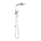 WELS 10" Rain Shower Head Set Square Dual Heads High Pressure with Handheld in Chrome