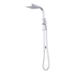 WELS 10" Rain Shower Head Set Square Dual Heads High Pressure with Handheld in Chrome
