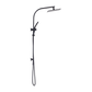 WELS 10" Rain Shower Head Set Square Dual Heads High Pressure with Handheld in Black