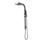 WELS 10" Rain Shower Head Set Square Dual Heads High Pressure with Handheld in Black