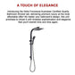 WELS 10" Rain Shower Head Set Square Dual Heads High Pressure with Handheld in Black