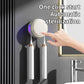 Black Square UV-C Toothbrush Sterilizer Holder with Drying Function - Dual-Slot Wall-Mounted Design, USB Rechargeable, Compact and Portable