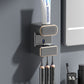 Automatic Toothpaste Dispenser with UVC Toothbrush Sterilizer & Holder - Wall Mounted, Rechargeable(Grey)