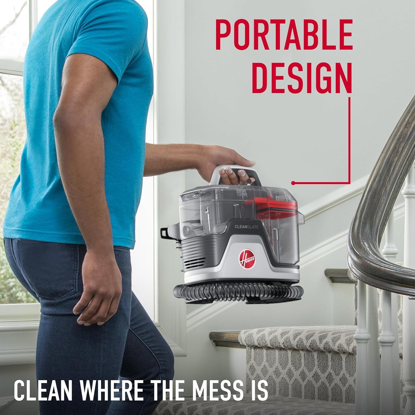 Hoover CleanSlate Spot Cleaner, Powerful Portable Carpet and Upholstery Washer