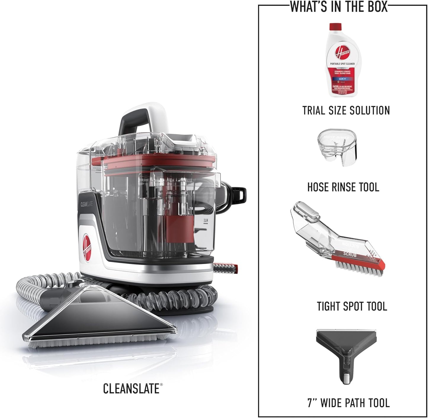 Hoover CleanSlate Spot Cleaner, Powerful Portable Carpet and Upholstery Washer